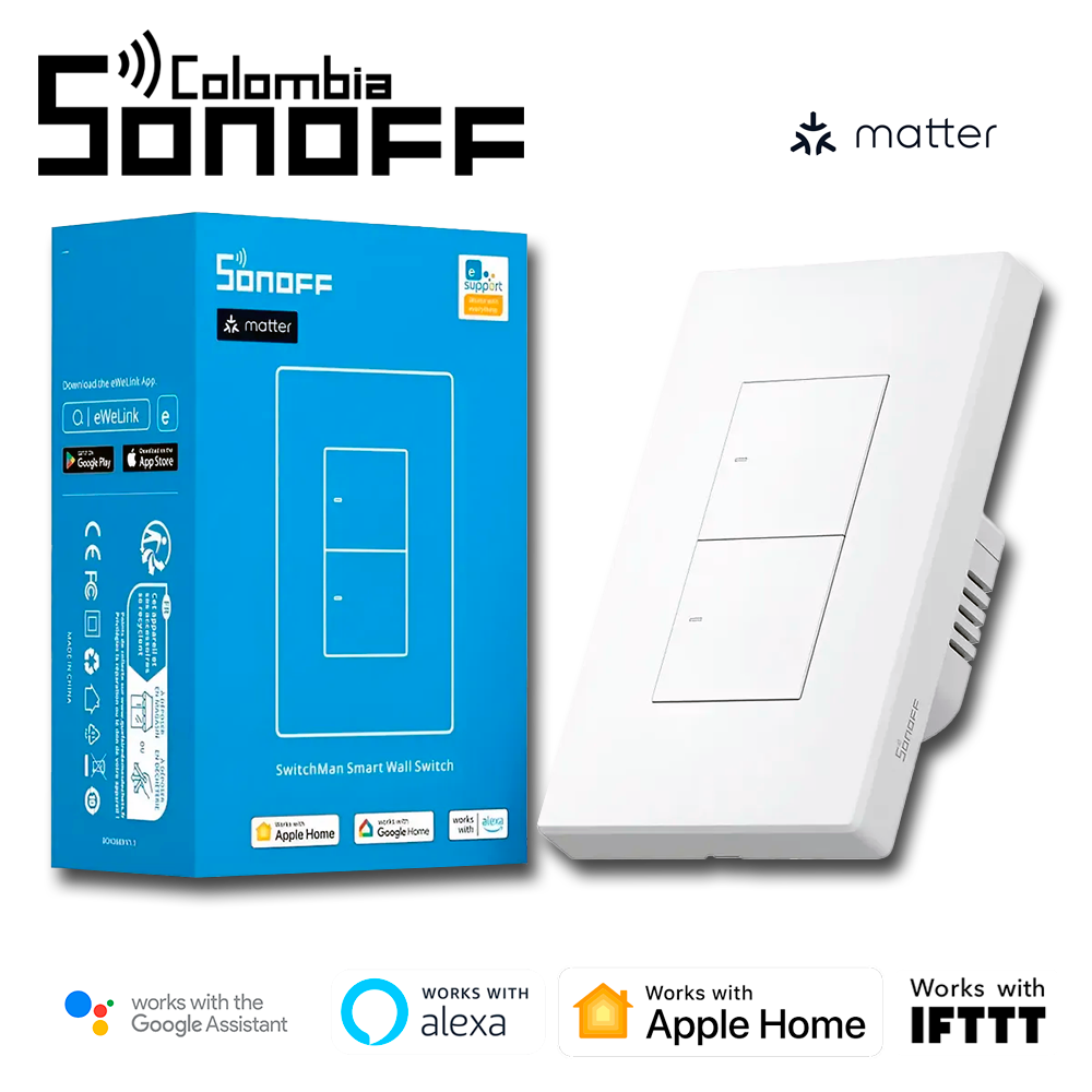 Interruptor doble M5 Matter Blanco
